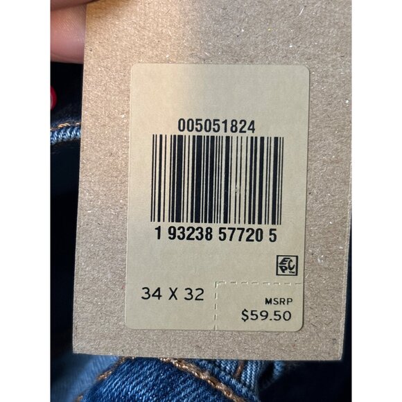 NWT LEVI'S 505 Regular Fit Jeans 34 x 32 Goldenrod Blue Straight Leg Stretch - Picture 5 of 8